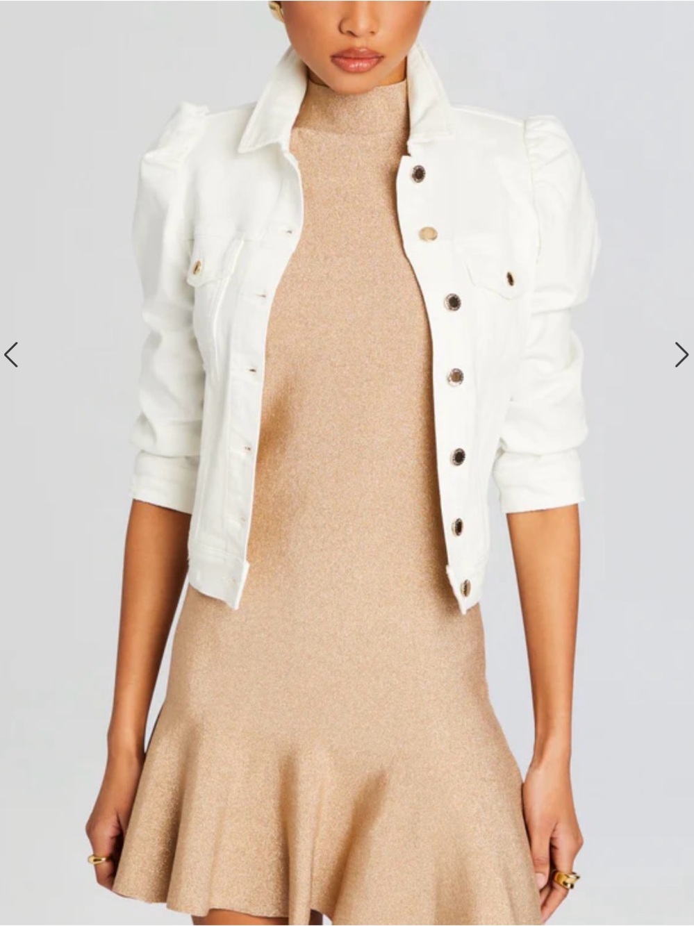 Retrofete White Cropped Denim Jacket